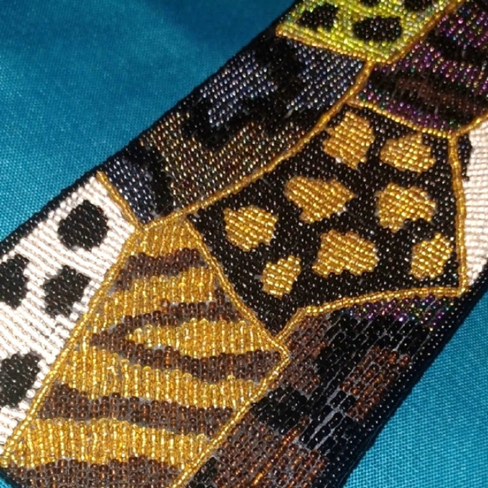 Beaded Animal Print Handbag